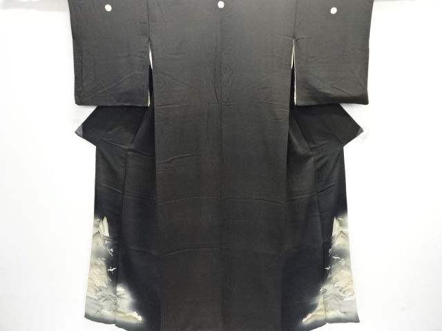 アンティーク　錦紗楼閣・山水模様刺繍留袖